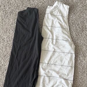 lululemon Black and White Muscle Tanks